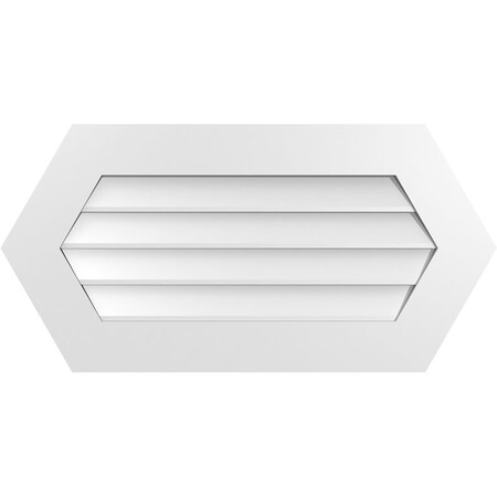 Ekena Millwork Half Round Surface Mount PVC Gable Vent w/ 3-1/2"W x 1"P Standard Frame, 34"W x 17"H GVPHR34X1701SN